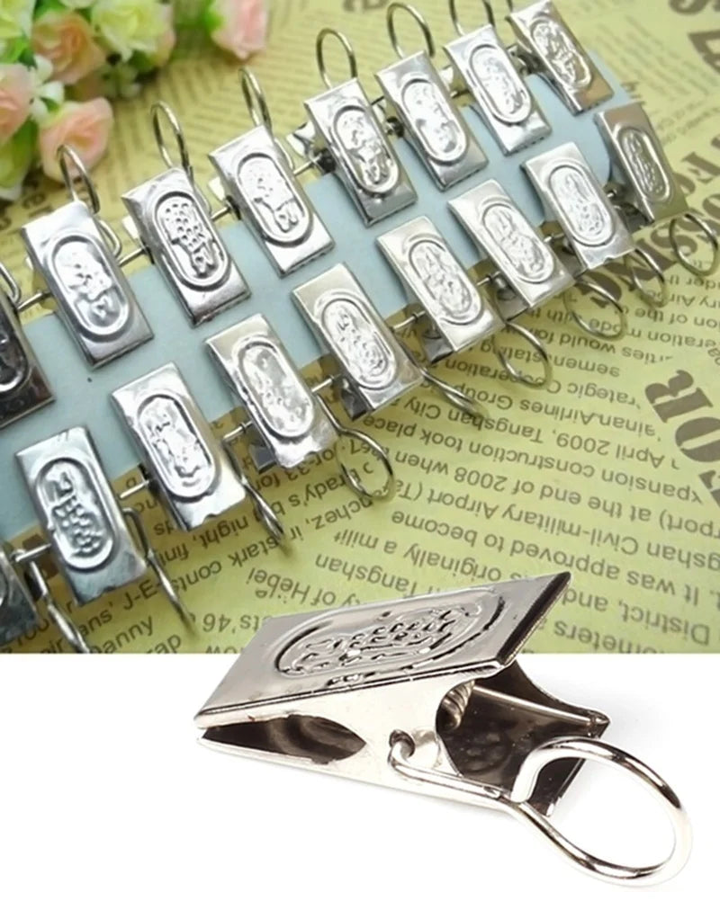 20-Piece Stainless Steel Curtain Rod Clip Rings | Drapery Hooks Curtain Ring Clips Axl