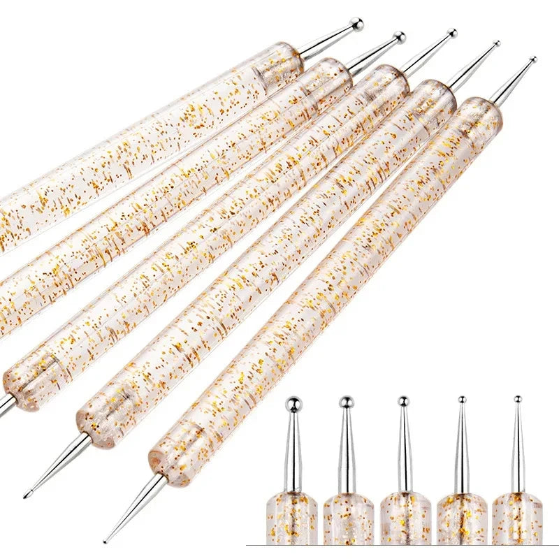 Nail Art Dot Pen & Brush Set | Blue Handle Manicure Tool Nail Art Tool Axl