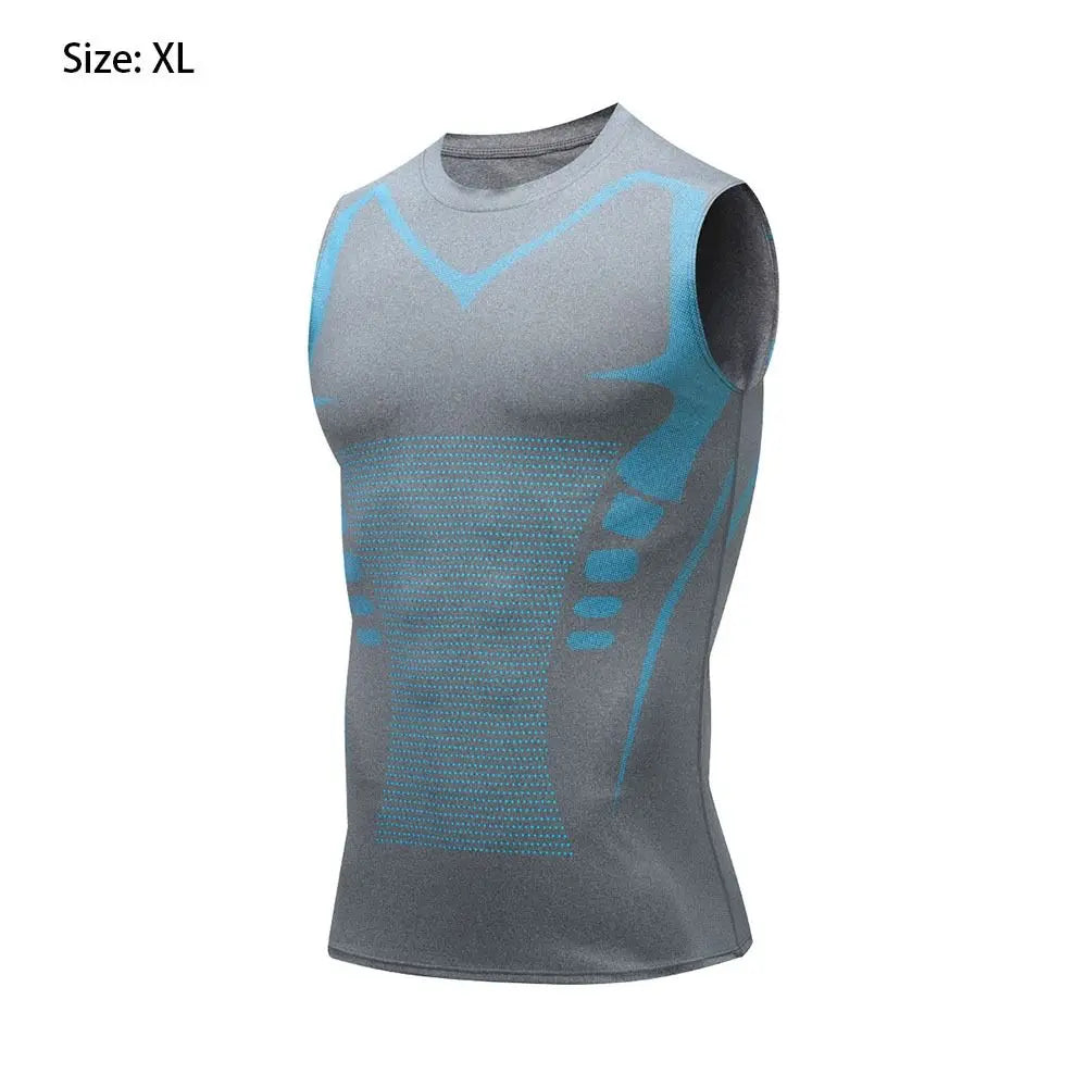 Men's Compression Shaping Vest – Slim Fit Sleeveless Workout Top Compression Shaping Vest Axl grey-XL