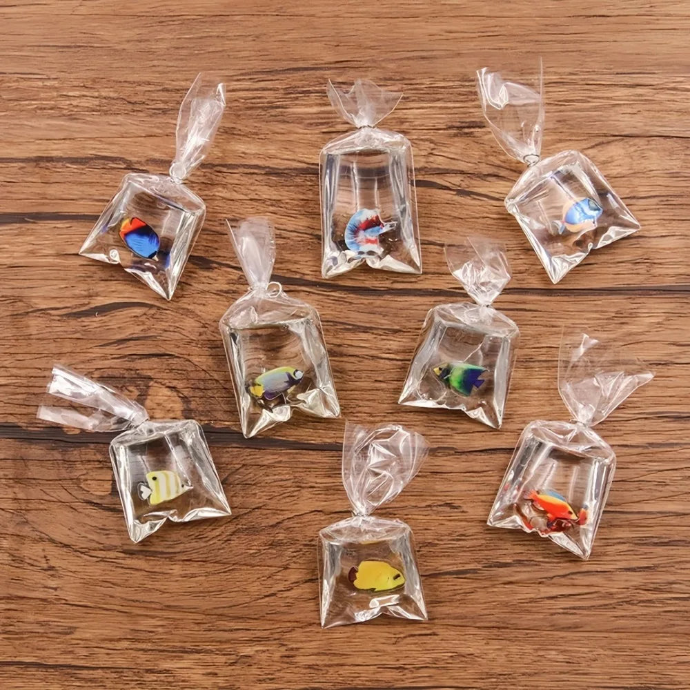 5-Pack Resin Goldfish Water Bag Charms for DIY Jewelry & Keychains Resin Jewelry Charms Axl