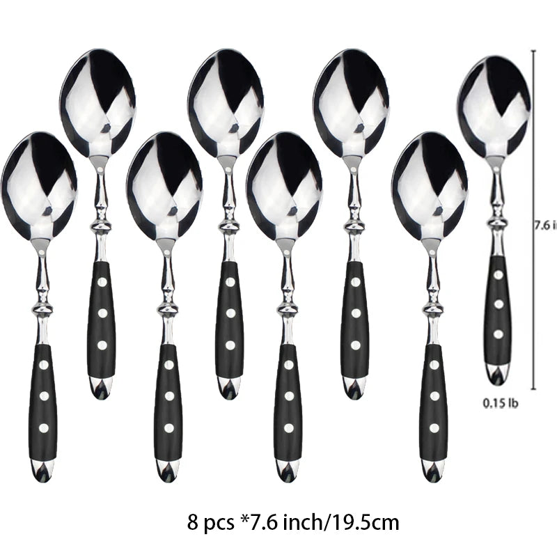 Stainless Steel Cutlery Set – Fork, Spoon & Steak Knife Stainless Steel Cutlery Set Axl 8 Pc table spoon China Mainland