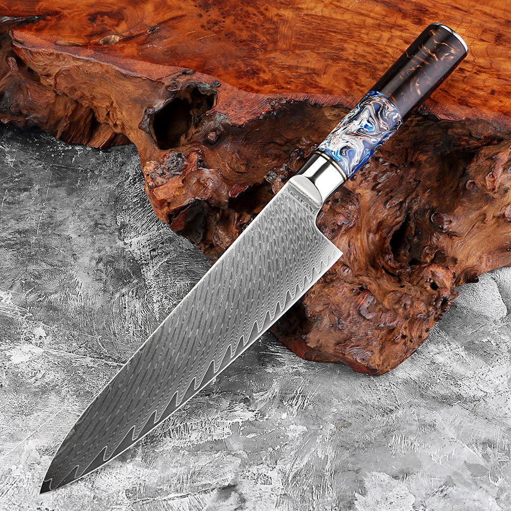 XITUO 8" Japanese Damascus Steel Chef Knife | Full Tang Damascus Chef Knife Axl