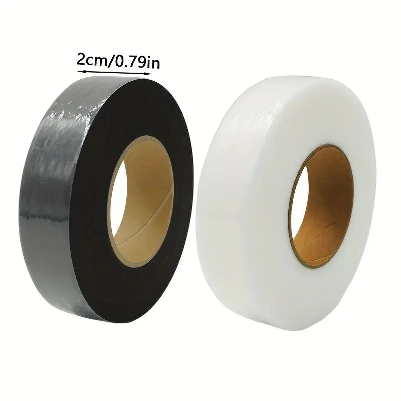 Iron-On Hem Tape 2 Rolls – Black & White Fusible Fabric Bond Fusible Hem Tape Axl 2 CM