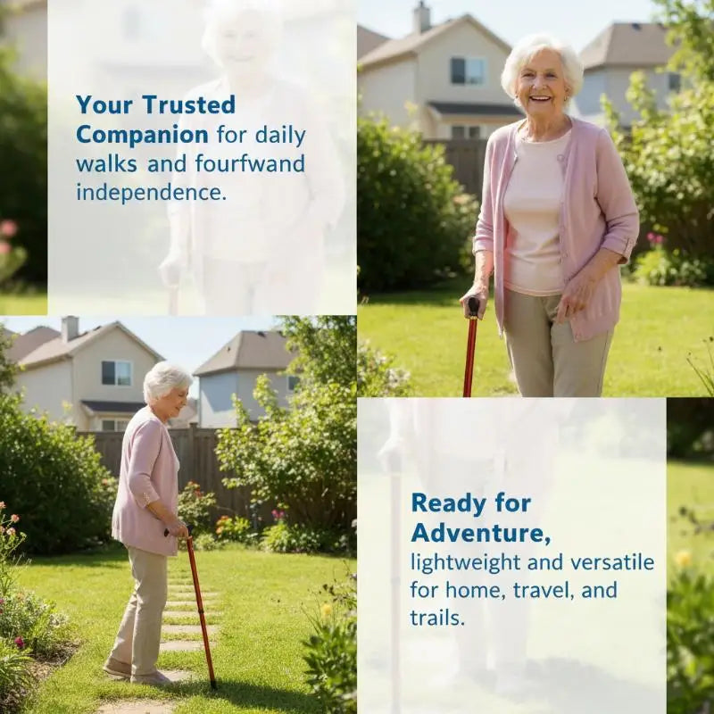 Adjustable 2-Section Walking Cane – Anti-Slip Hiking Stick Walking Cane Axl
