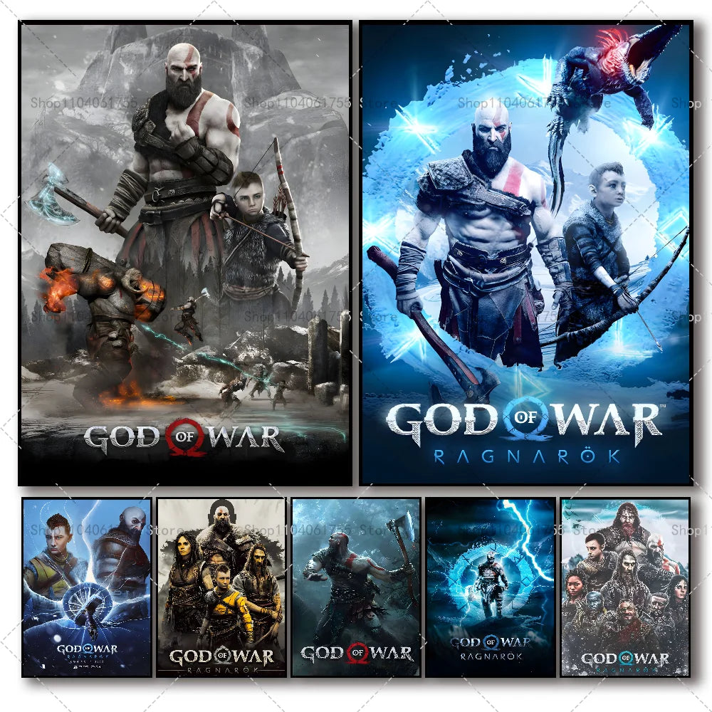 God of War Ragnarok Wall Poster – Self-Adhesive Waterproof Gaming Wall Poster Axl