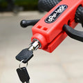 Mini Anti-Theft Handlebar Lock – Bike, Scooter & Motorcycle Handlebar Security Lock Axl Red