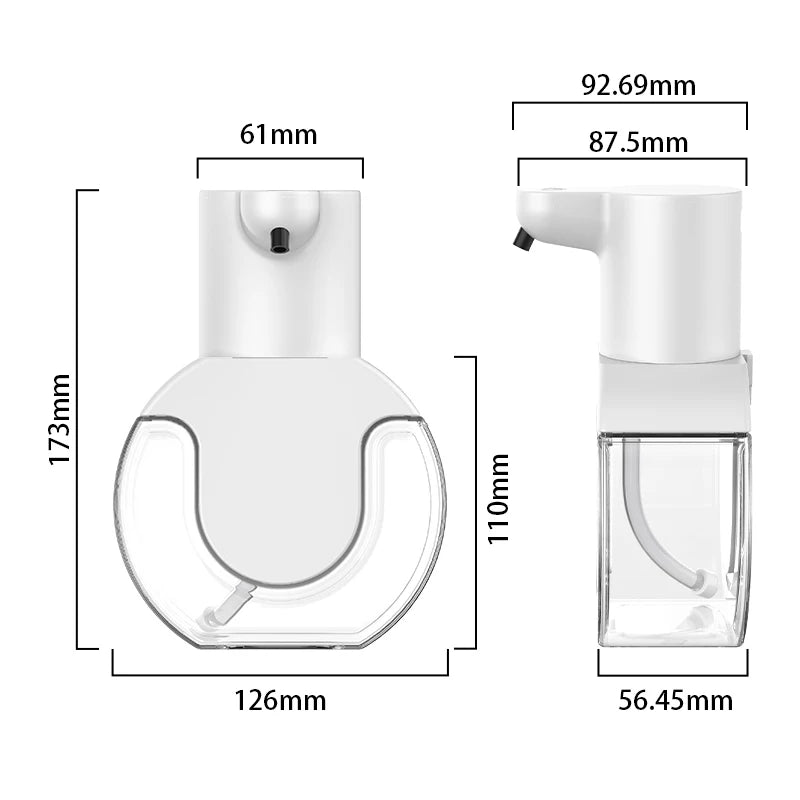 420ml Touchless Soap Dispenser – Wall-Mounted, USB-C Rechargeable Soap Dispenser Axl WHITE