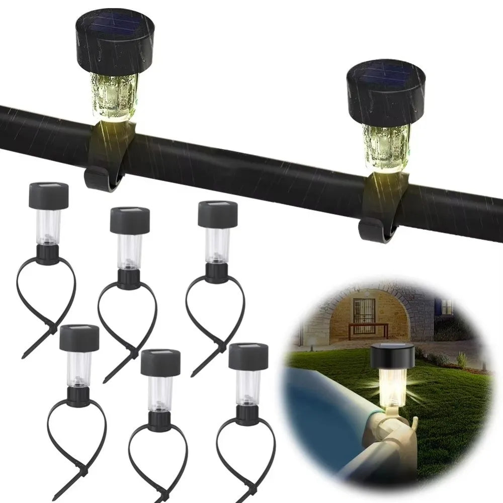 6-Pack Solar LED Pool Fence Lights – Waterproof Outdoor Decor Solar Fence Lights Axl