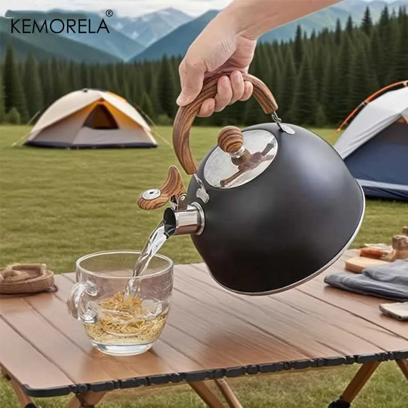 KEMORELA 2.5L Stainless Steel Whistle Kettle – Gas & Induction Stovetop Whistle Kettle Axl