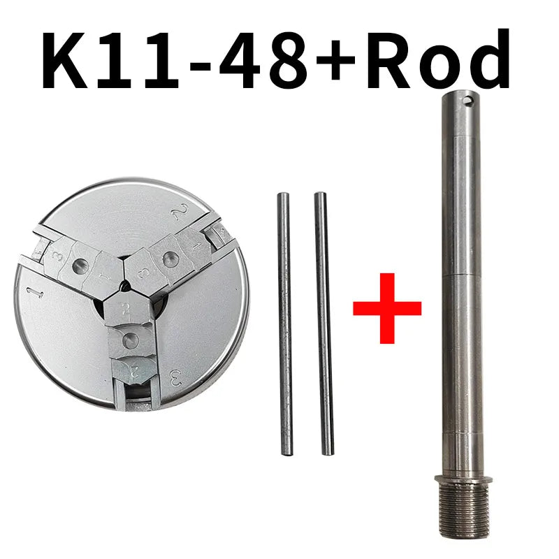 48mm Mini 3-Jaw Self-Centering Chuck | K11-48 Lathe Tool Lathe Chuck Axl K11-48 Chuck Rod