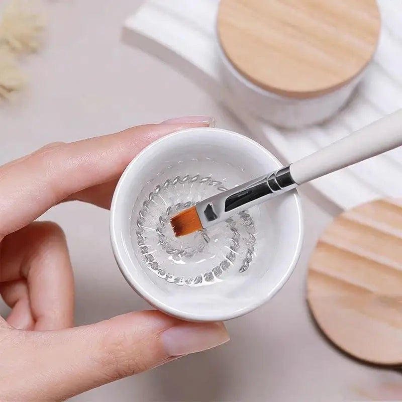 Nail Brush Cleaner Cup – Stainless Steel Mesh Base & Lid Nail Brush Cleaner Cup Axl
