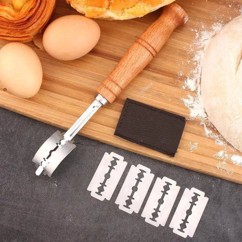 5-Blade Bread Scoring Knife – Stainless Steel & Beechwood Bread Scoring Knife Axl
