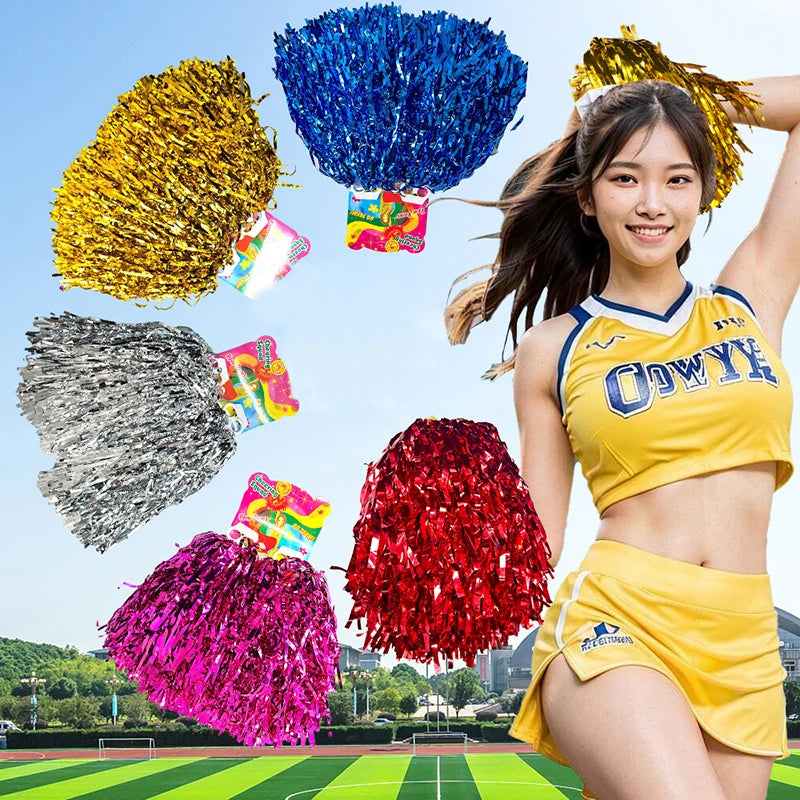 Metallic Cheerleading Pom Poms 2 Pack – Kids & Adults Cheerleading Pom Poms Axl