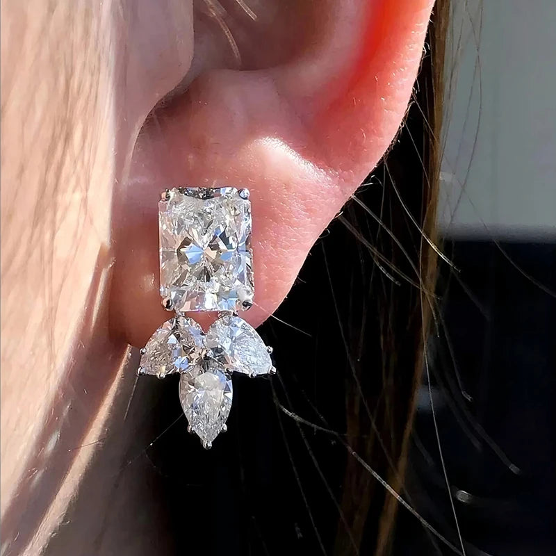 Huitan CZ Stud Earrings – Cubic Zirconia Geometric Party Jewelry CZ Stud Earrings Axl