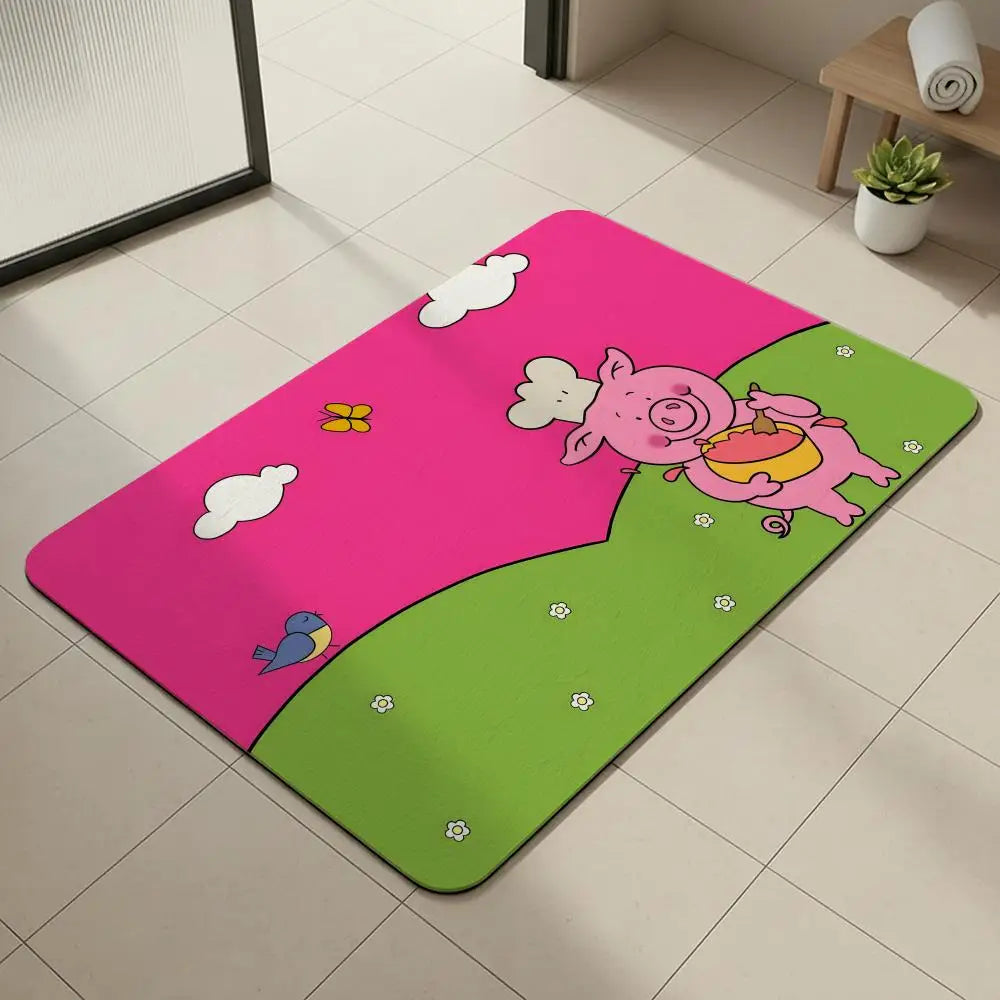Masha & The Bear Diatomite Bath Mat – Quick Dry & Non-Slip Diatomite Bath Mat Axl White2 30x45cm