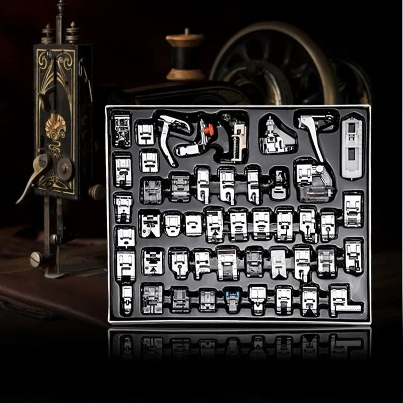 32-Piece Presser Foot Set for Sewing Machines – Complete Kit Presser Foot Set Axl black
