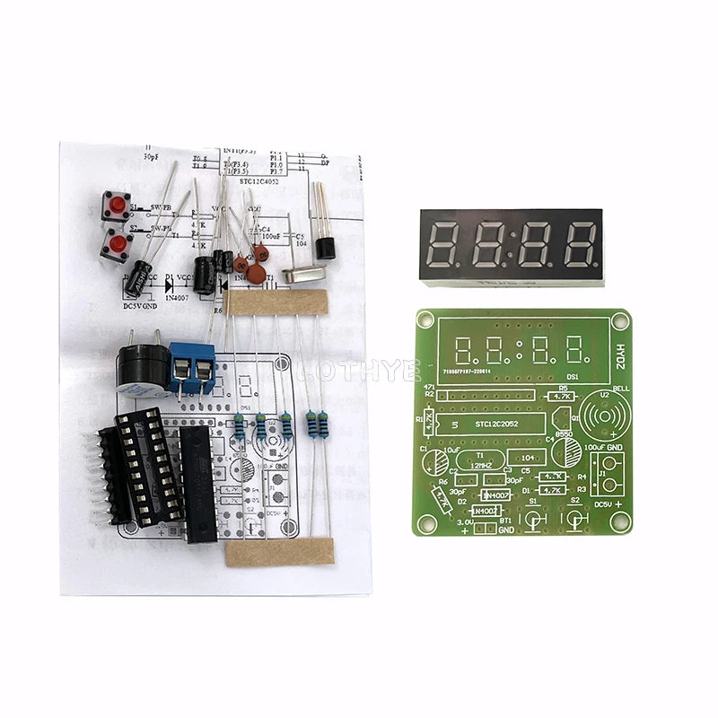 DIY 4-Digit LED Tube Clock Soldering Kit – DC 3.7V–5.5V DIY Electronics Kit Axl