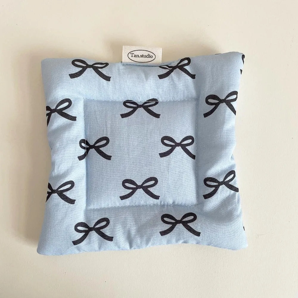 Korean Bow Cotton Coaster – Double-Sided Fabric Mat & Key Tray Cotton Coaster Mat Axl 2