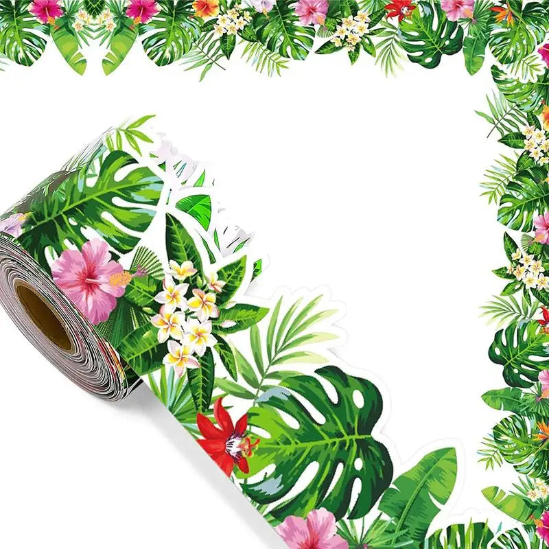 10-Color 60 Ft Self-Stick Floral Bulletin Board Border Trim Bulletin Board Border Axl