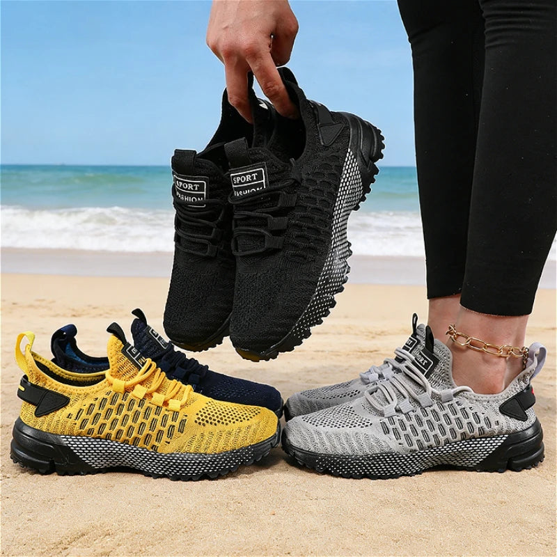 ZULIWAGN Women's Yellow Knit Sneakers – Breathable & Lightweight Women's Knit Sneakers Axl