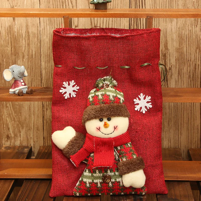 Linen Drawstring Christmas Gift Bags – Holiday Candy Bags Holiday Gift Bags Axl