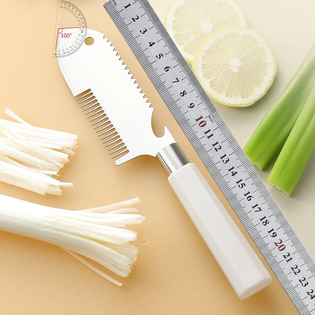 Stainless Steel Scallion Slicer – Ergonomic Vegetable Cutter Vegetable Slicer Axl