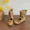Women's Vintage Hollow Wedge Sandal Boots – Slip-On Western Wedge Sandal Boots Axl Khaki 39