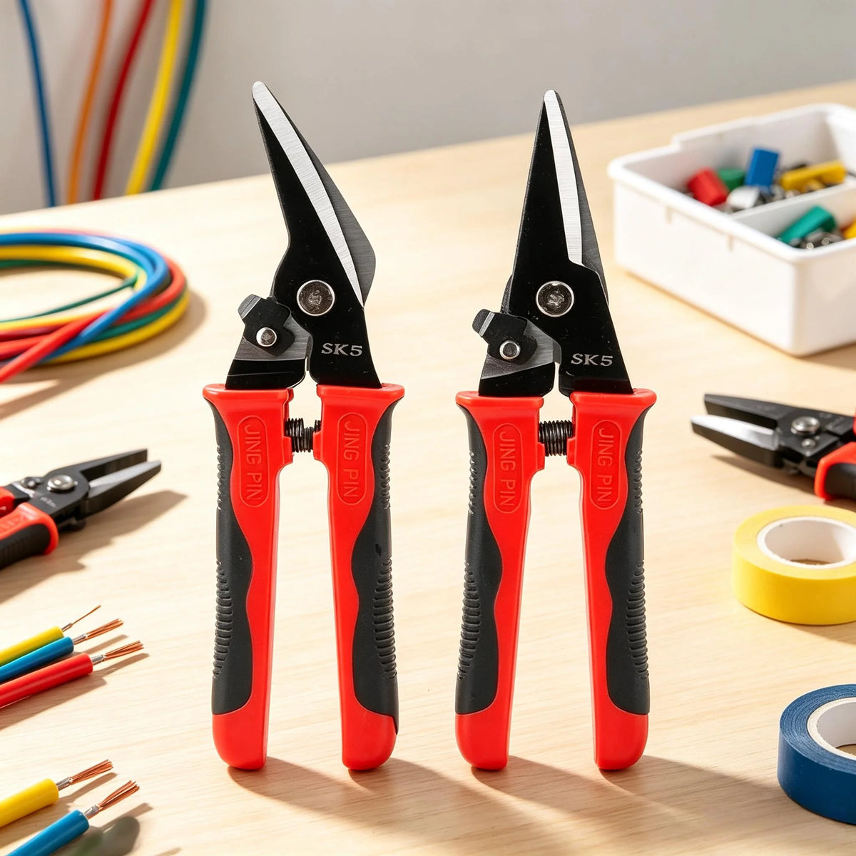 9-Inch Tin Snips – Straight & Curved Sheet Metal Cutter Tool Sheet Metal Snips Axl
