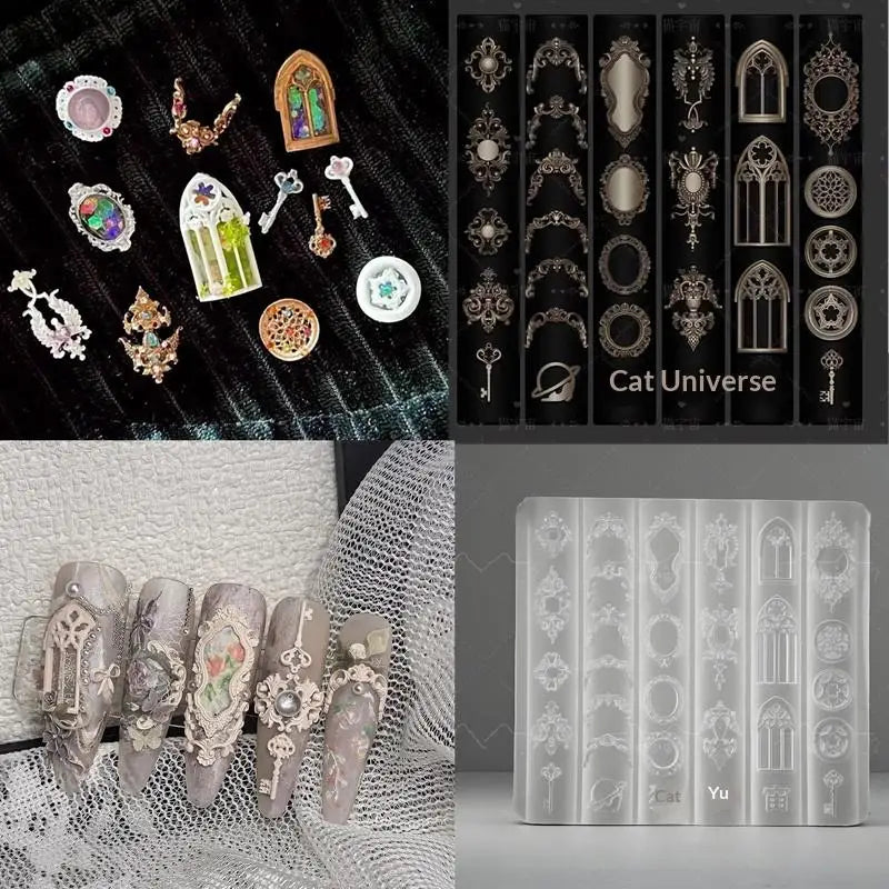 3D Silicone Nail Art Mold – Retro European Manicure Template Nail Art Mold Axl