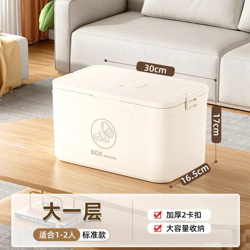 3-Tier Family Medicine Storage Box | First Aid Organizer Medicine Storage Box Axl 1-Cream As whown 1