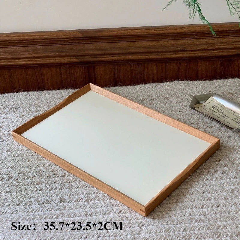Retro Wooden Storage Tray – Walnut & Cherry Kitchen Organizer Wooden Storage Tray Axl Cherry Wood-White