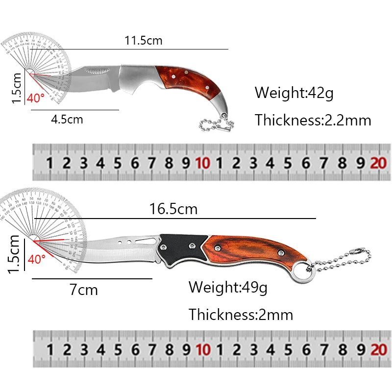 Stainless Steel Folding Pocket Knife – EDC Utility Keychain Folding Pocket Knife Axl