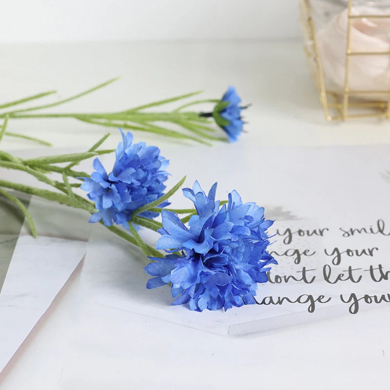 Silk Cornflower Artificial Flower Stem 70cm – Home & Wedding Artificial Flower Stem Axl A4