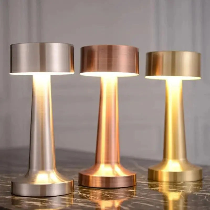 Retro LED Table Lamp – Touch Dimmable 3-Color Rechargeable LED Table Lamp Axl