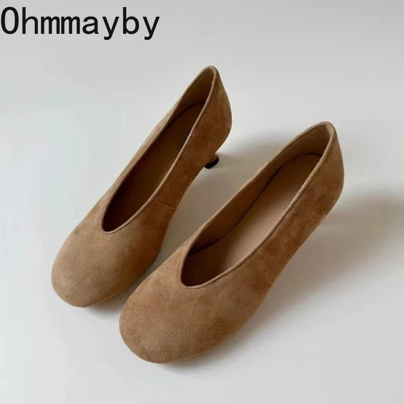 Women's Suede Mary Jane Pumps – Square Heel Slip-On Dress Shoes Mary Jane Pumps Axl
