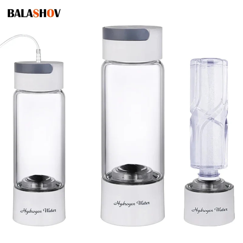 380ml Hydrogen Water Generator Bottle SPE/PEM Glass | BALASHOV Hydrogen Water Generator Axl