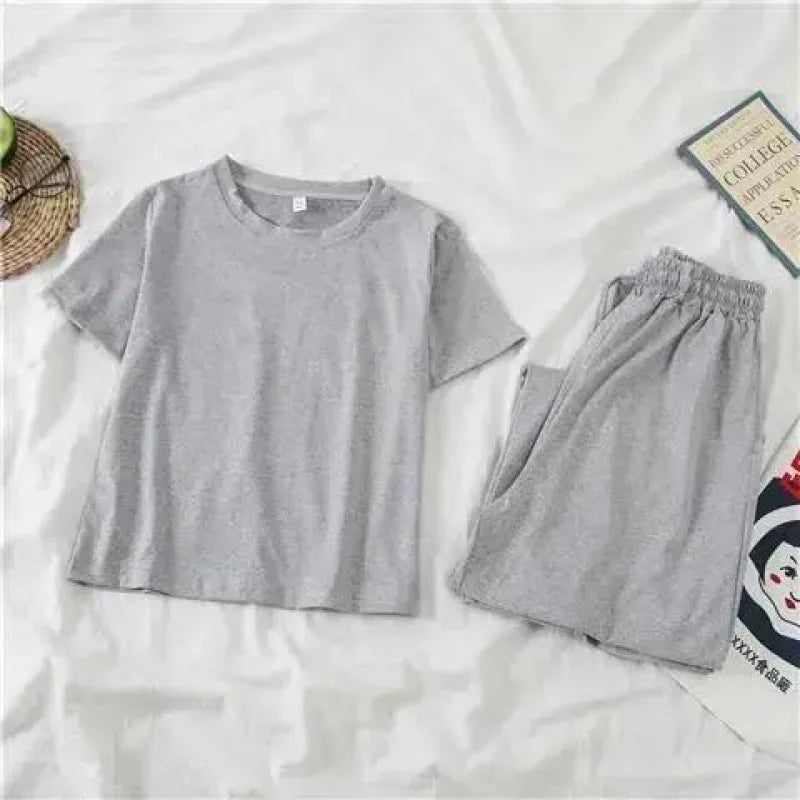 Women's 2-Piece Loose Pajama Set – Casual Short Sleeve Sleepwear Women's Pajama Set Axl