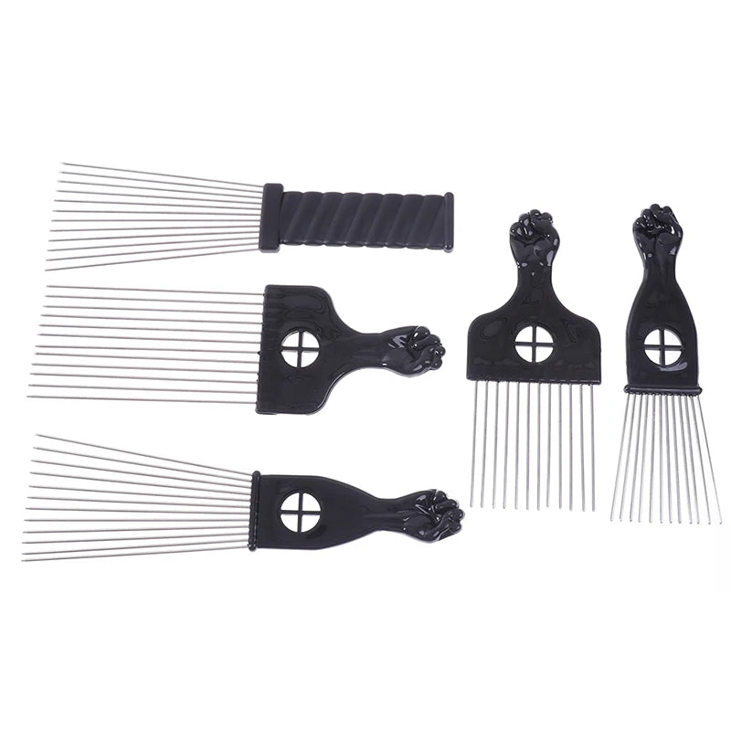 Black Fist Afro Metal Comb – Wide Tooth Natural Hair Pick Afro Hair Pick Comb Axl