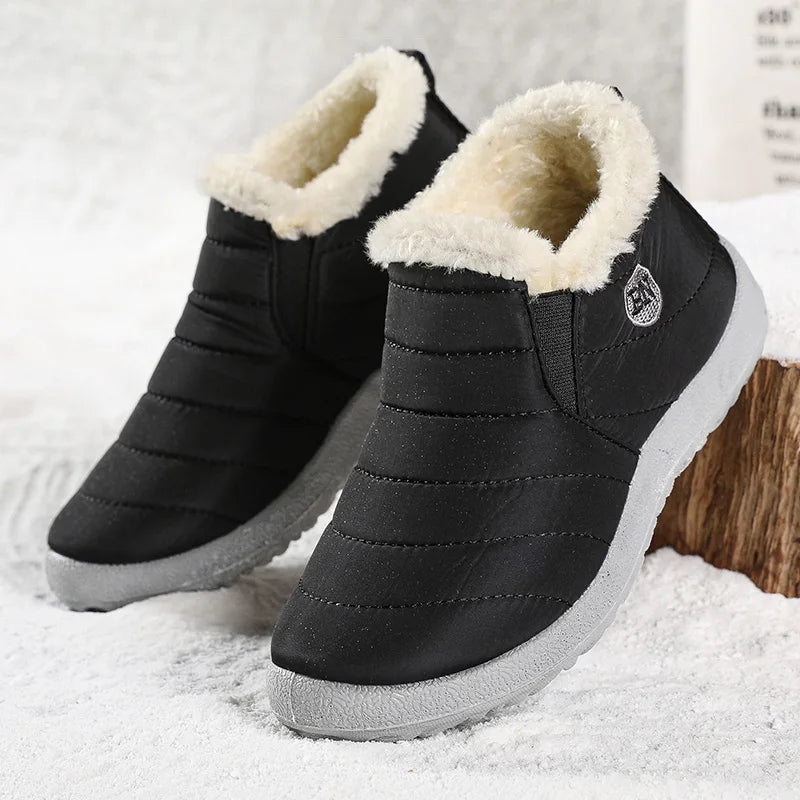 HAJINK Men's Fur-Lined Winter Ankle Boots – Slip-On Snow Boots Men's Winter Boots Axl