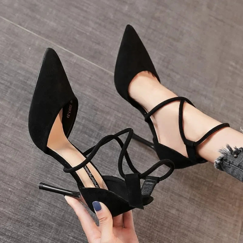 Women's Cross-Strap Roman High Heel Sandals – Pointed Pumps High Heel Sandals Axl