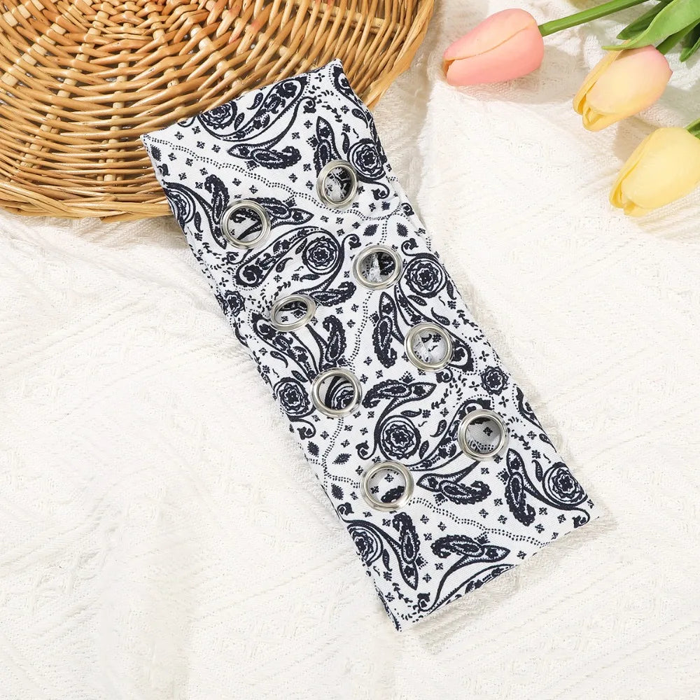 Punk Leopard Print Metal Headband – Steampunk Eyelet Style Punk Headband Axl Style 7