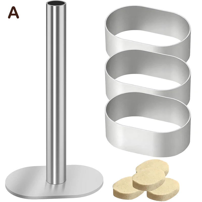 Stainless Steel Polvoron Molder with Pusher | Pastry Ring Mold Pastry Mold Set Axl A