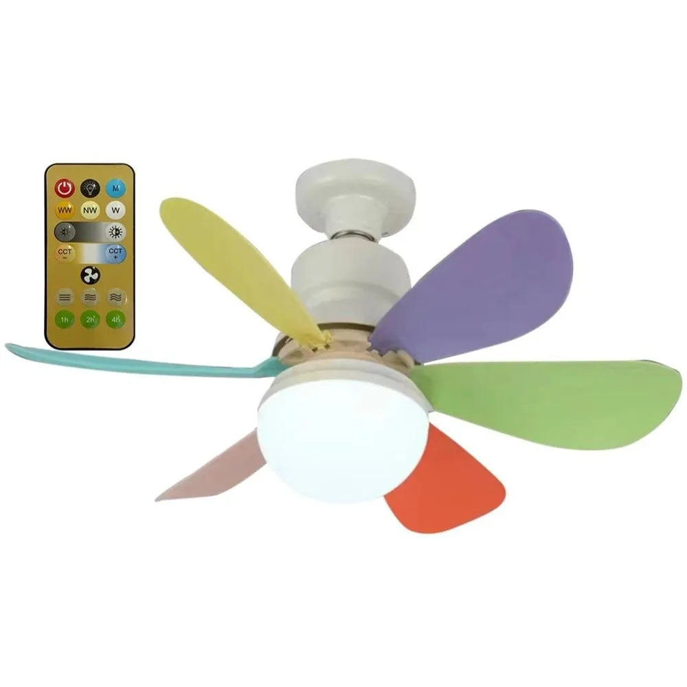 Minimalist LED Ceiling Fan Light with Remote 30W/40W Dimmable LED Ceiling Fan Light Axl Colorful-40w