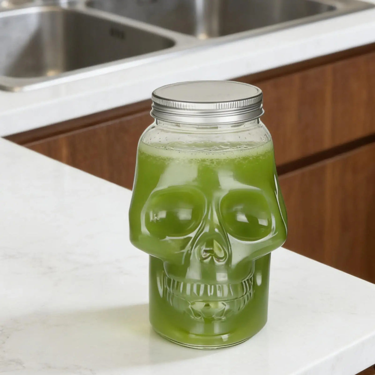 Skull Mason Jar with Lid 500ml/800ml | Gothic Spooky Storage Decorative Storage Jar Axl