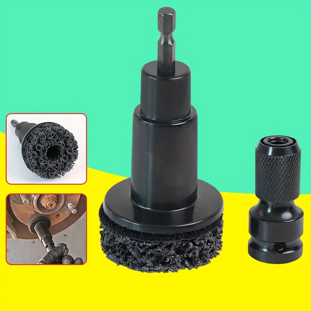 Wheel Hub Brake Disc Rust Removal Tool + 5 Grinding Heads Rust Removal Tool Axl