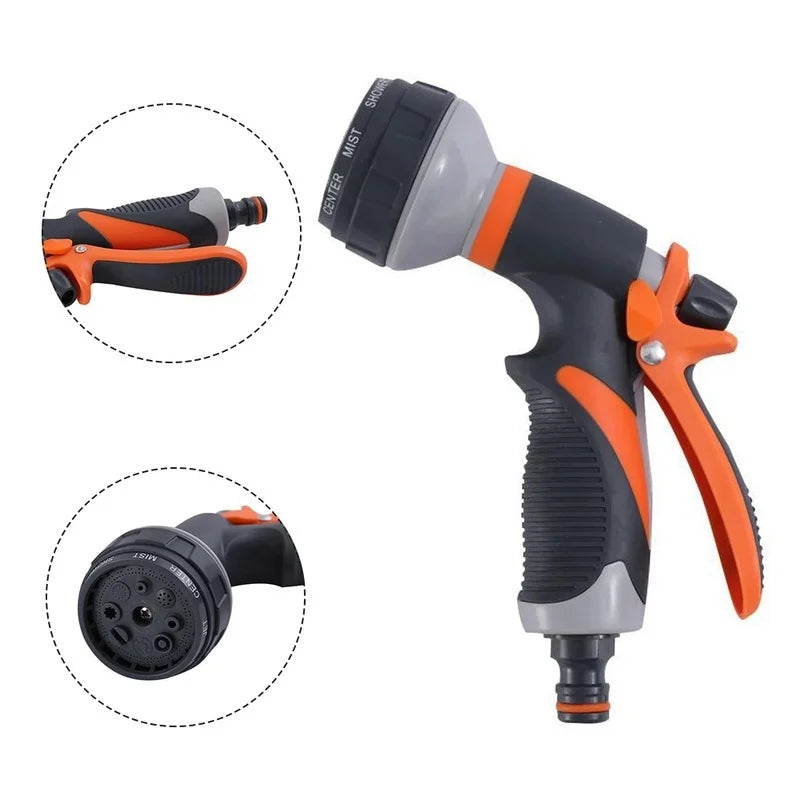 8-Function Adjustable Garden Hose Spray Gun | Car & Home Wash Garden Spray Gun Axl