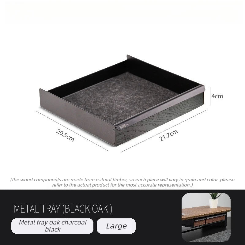 Wooden Desktop Storage Box – Modern Office Organizer Tray Desktop Storage Organizer Axl Black Large