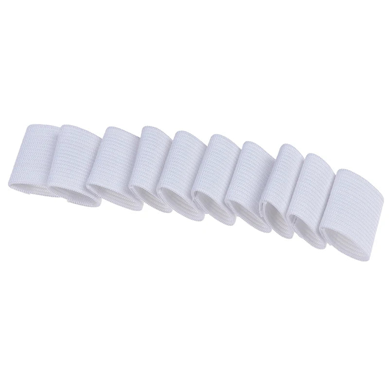 10-Pack Elastic Finger Sleeves – Sports Compression Protector Finger Compression Sleeve Axl White