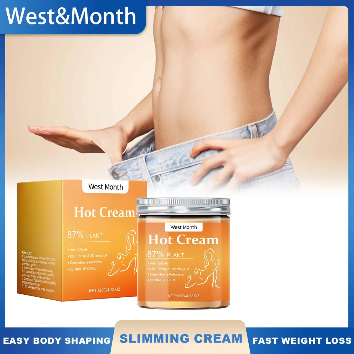 West Moon Body Firming & Contouring Cream – Natural 120g Body Firming Cream Axl
