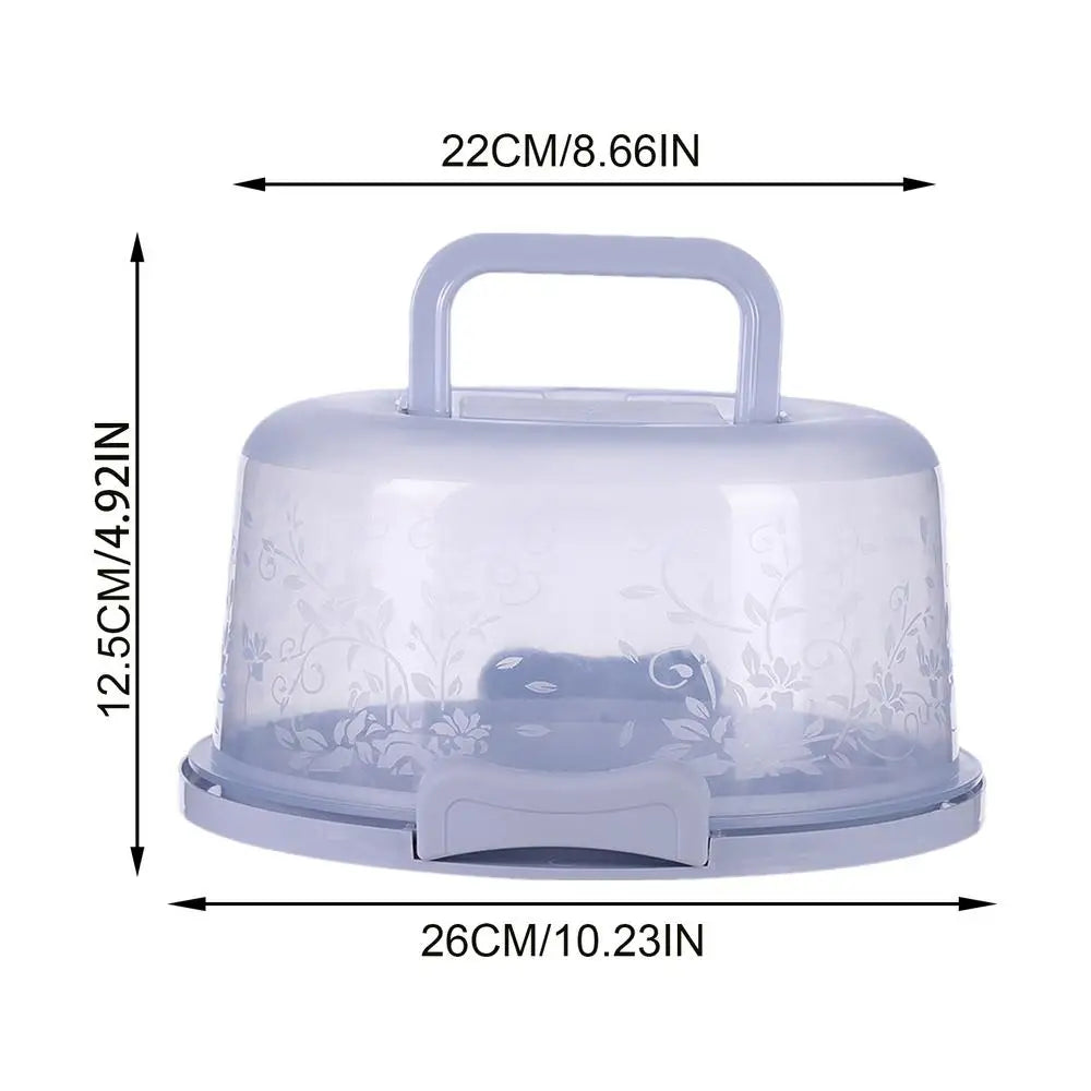 Portable Airtight Cake Carrier Box with Handle & Clear Lid Cake Carrier Box Axl Blue